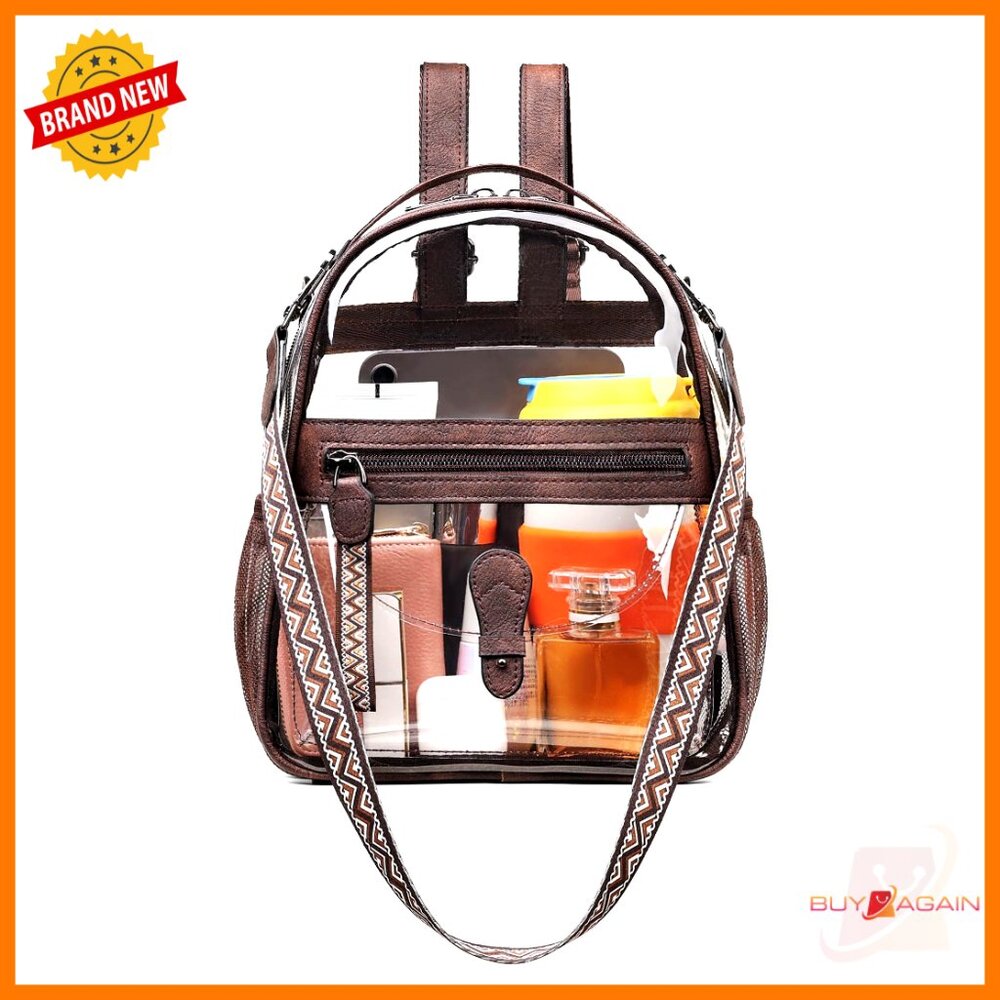 Clear Pvc Mini Backpack Purse, Stadium Approved Transparent Shoulder Bag